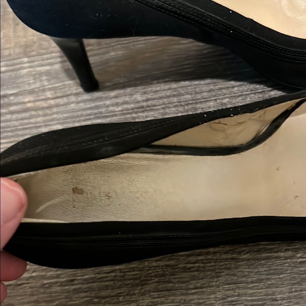 Nine West Black Platform Round-Toe Pumps with Button Detail - Picture 2 of 11